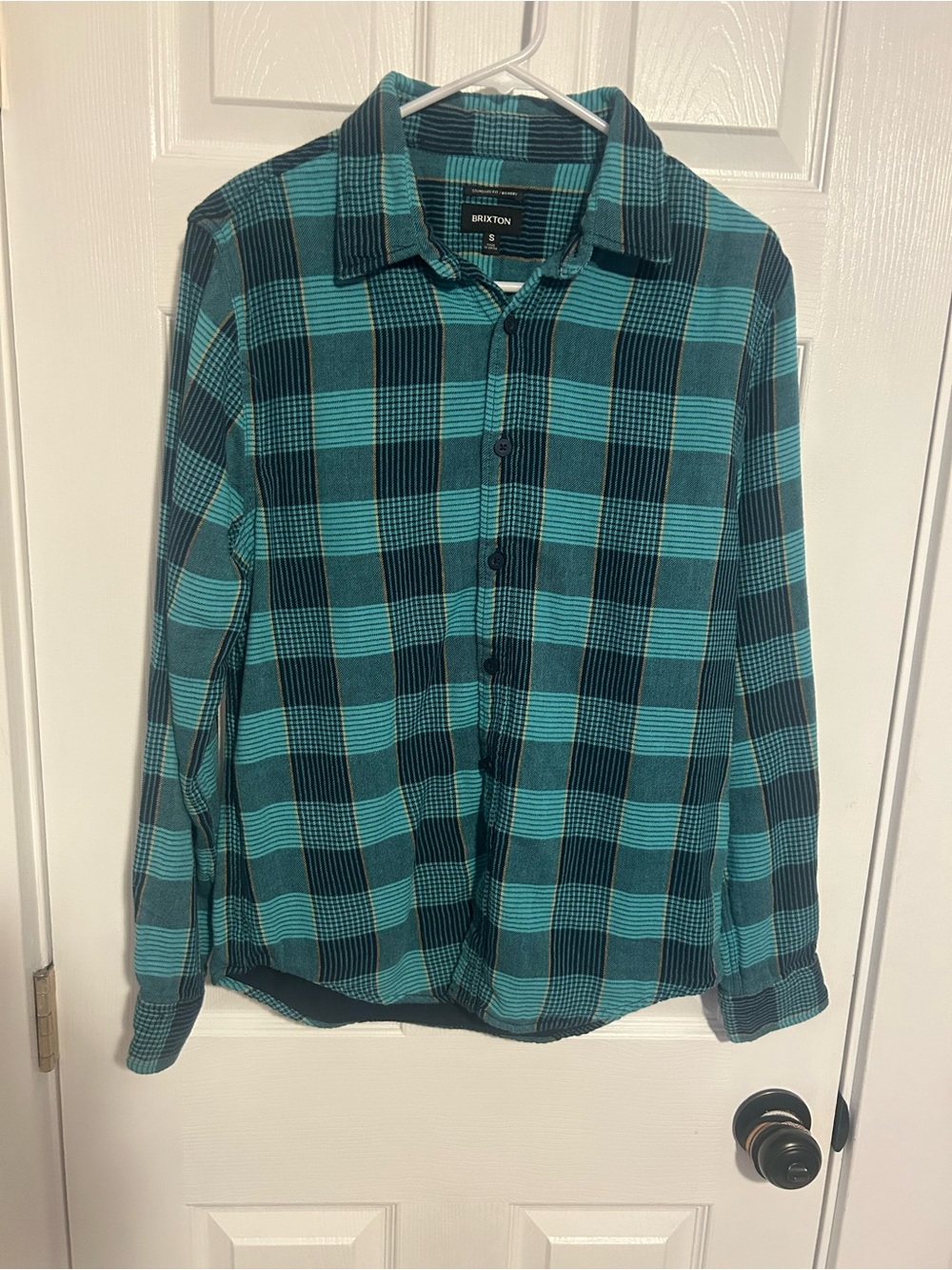 Brixton Teal Plaid Flannel Shirt